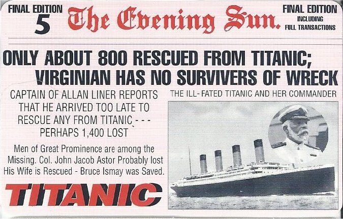 Télécartes Titanic Danemark%202