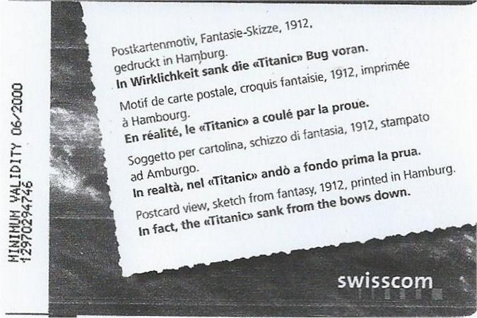 Télécartes Titanic Suisse%203%20dos